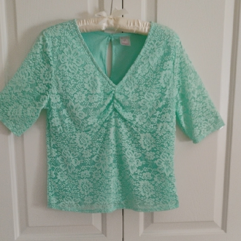 Mint Green Lace Top
